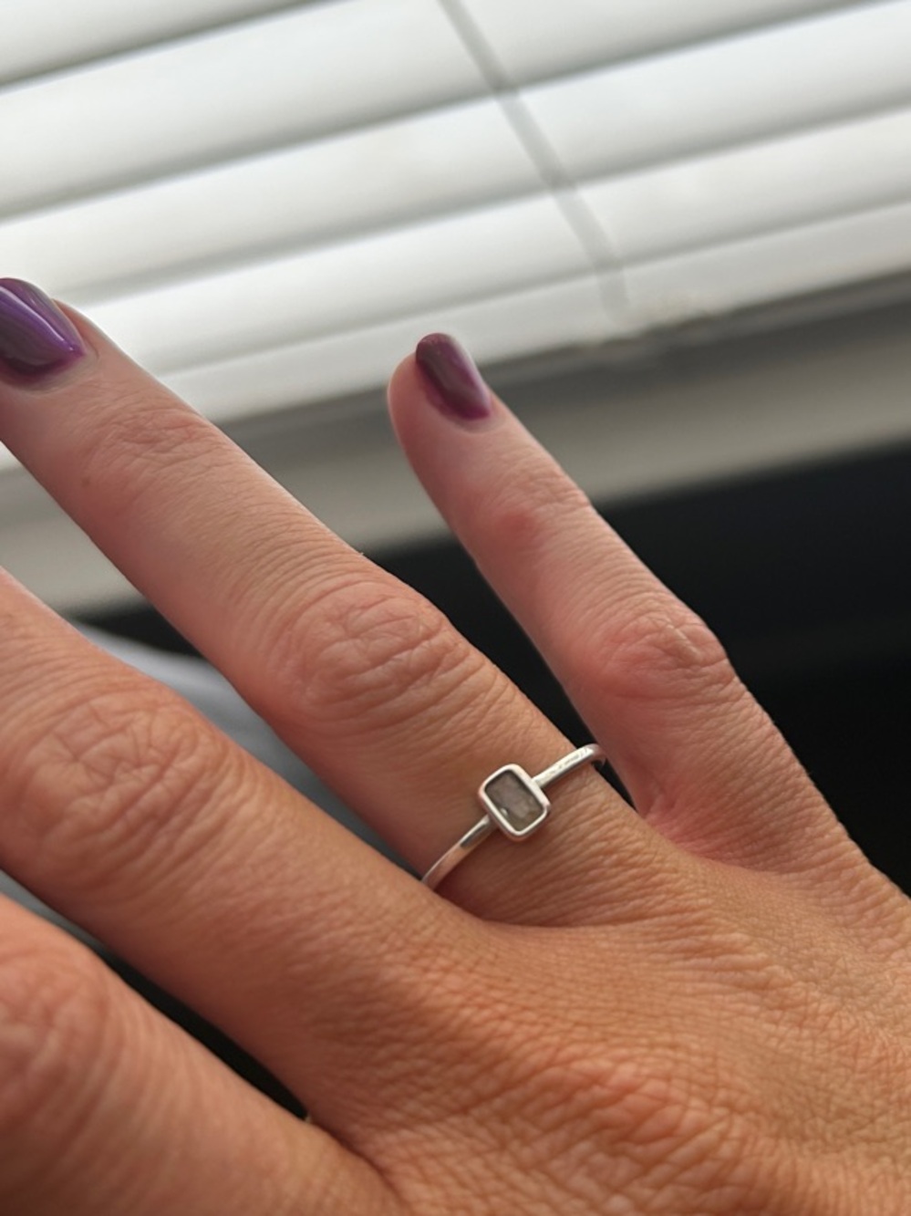 Minimal Silver Geometric Square Ring - Women's Jewelry